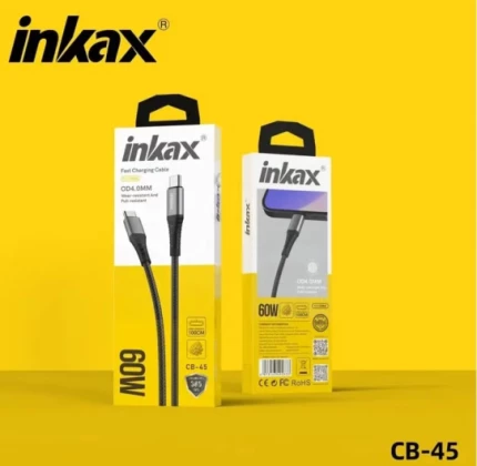 Câble de Charge Inkax CB‑45 Type‑C Vers Type‑C 60W - Noir